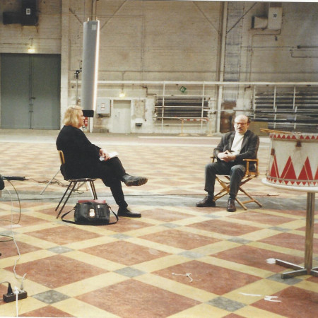 Ullabritt Horn im Interview mit dem Filmemacher Volker Schlöndorff in Babelsberg.