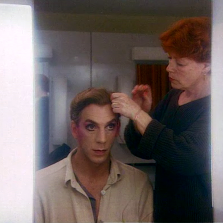 Ein Schauspieler des Hofer Theaters in der Maske.